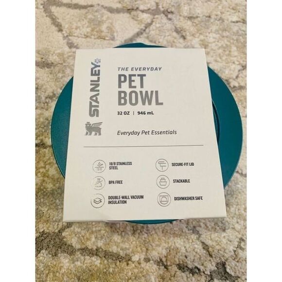 Stanley pet bowl 32oz Stainless Steel Multi-Use Dog and Cat Bowl Ocean Spray new - Picture 4 of 4